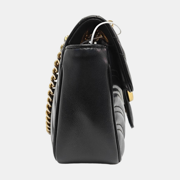 GG Marmont Small Quilted Calfskin Black