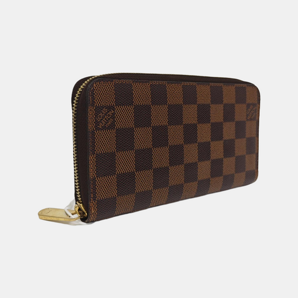 ZIPPY Damier Ebene Coated Canvas Brown Wallet