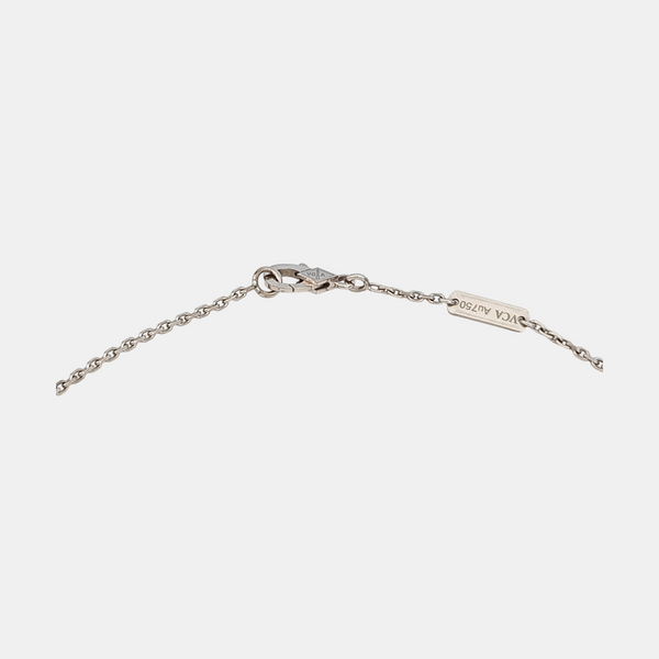 Perlée Clovers 18k White Gold Silver Necklace