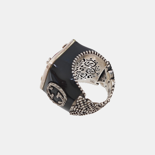 925 Sterling Silver Red Ring HK 12