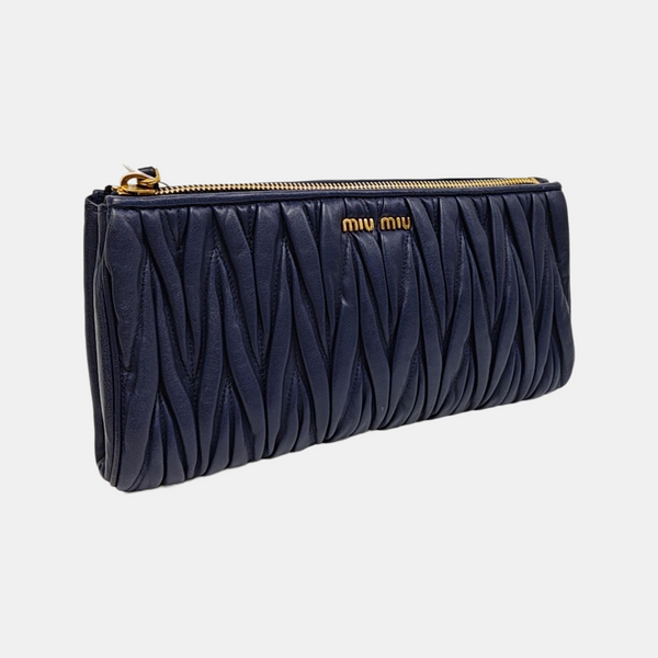 Quilted Lambskin Clutch Blue