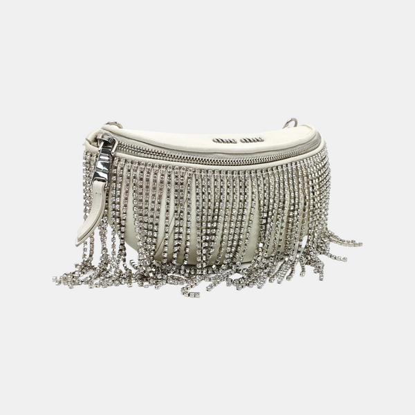 Quilted Lambskin Shoulder Bag White