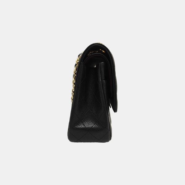 CLASSIC FLAP Jumbo Quilted Grained Calfskin Black