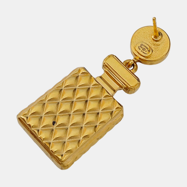 CC Logo Metal Gold Stud Earrings