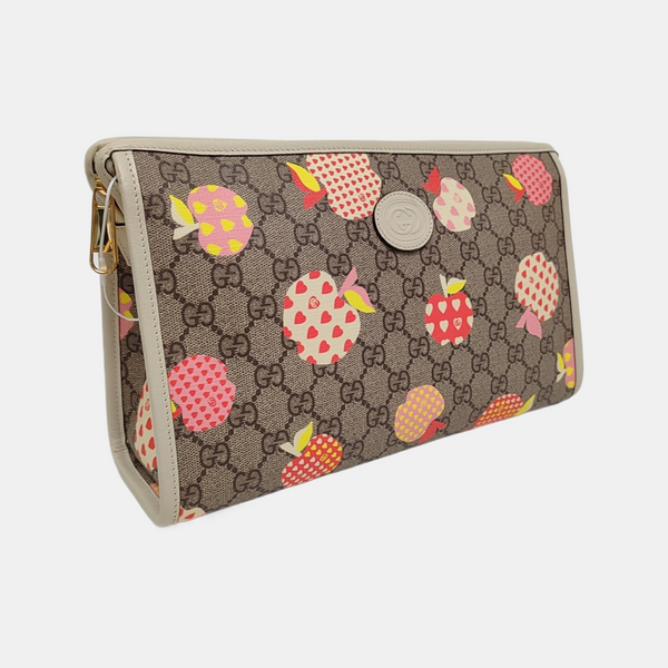 Monogram Coated Canvas Clutch Brown