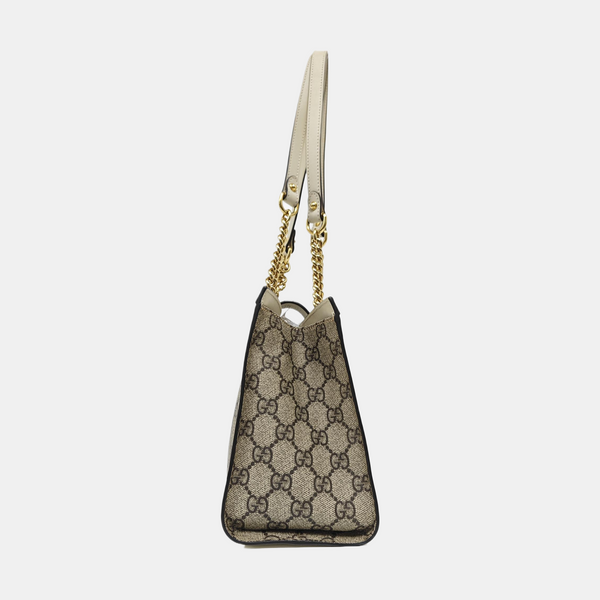 Padlock Small Monogram Coated Canvas Beige