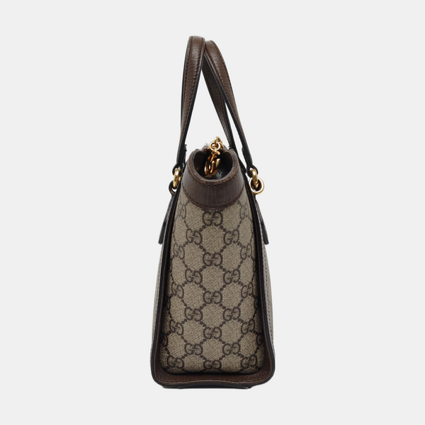Ophidia Small Monogram Coated Canvas Beige