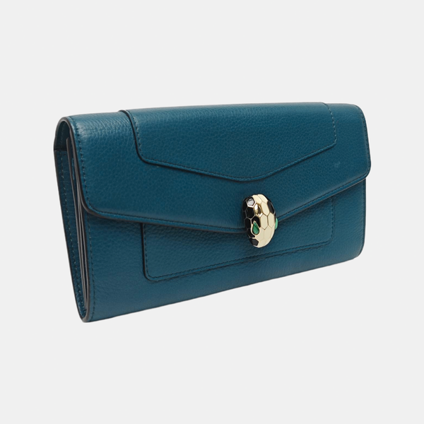 SERPENTI FOREVER Calfskin Blue Wallet