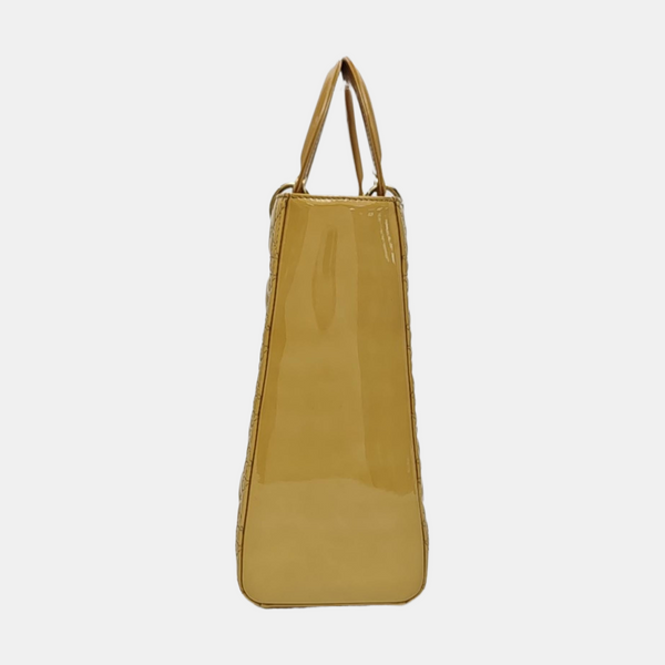 Lady Dior Large Cannage Lambskin Yellow