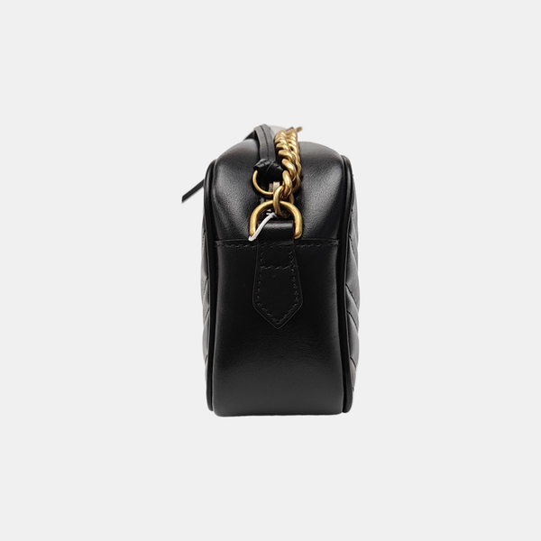 GG Marmont Small Quilted Calfskin Black