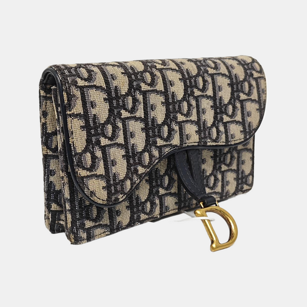 Saddle Mini Oblique Canvas Blue
