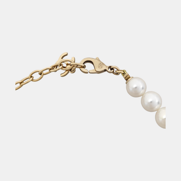 Collar blanco de perlas de imitación