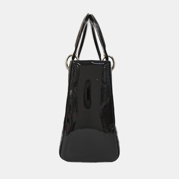 Lady Dior Medium Cannage Patent Leather Black