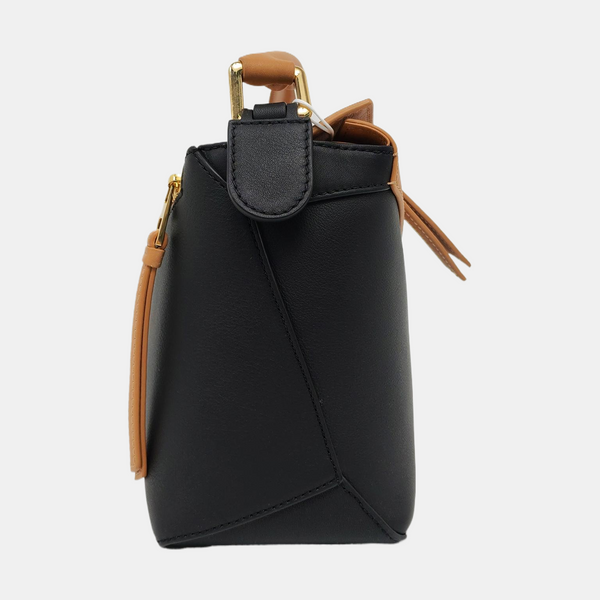 Puzzle Small Quilted Calfskin Black