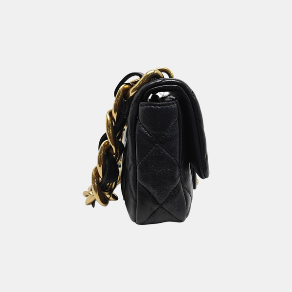 Authenticated pre-owned CLASSIC FLAP Mini Quilted Lambskin Black - Shoulder Bag at Looply