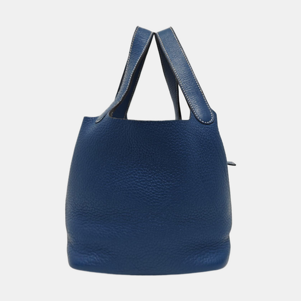 Authenticated pre-owned Picotin 18 Clemence Blue - Bucket Bag at Looply