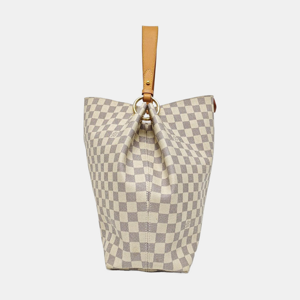 GRACEFUL PM Damier Azur Coated Canvas White