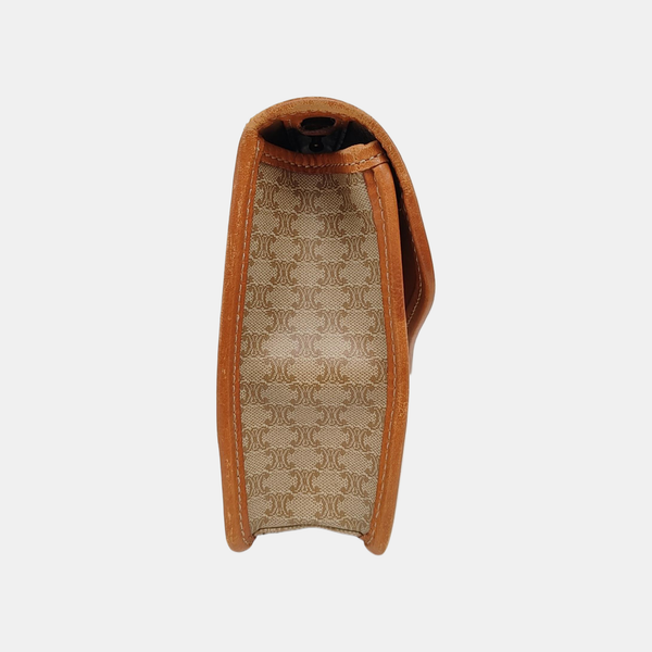 Coated Canvas Shoulder Bag Beige