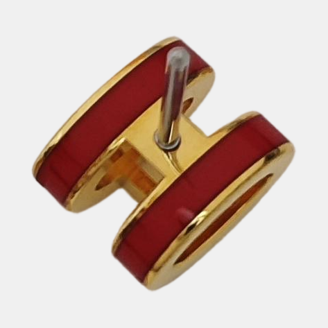 Pop H Metal Red Stud Earrings