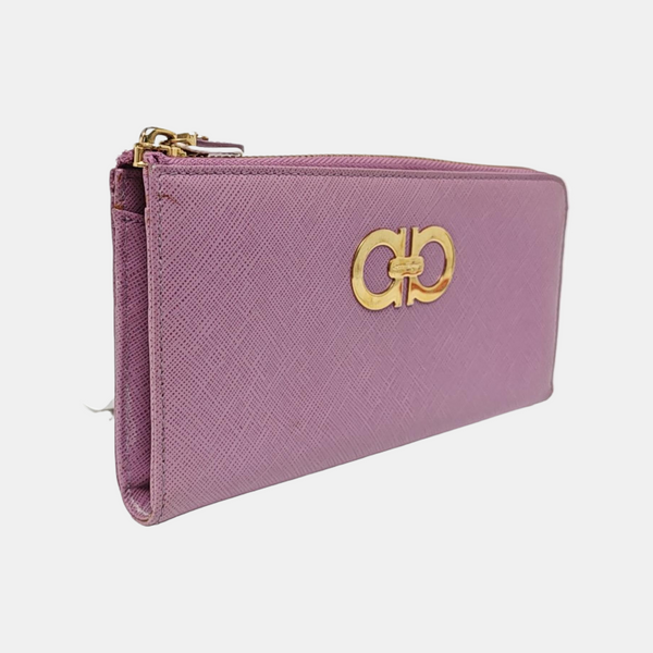 Authenticated pre-owned Gancini Calfskin Purple Wallet - Wallet at Looply