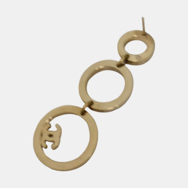 CC Logo Metal Gold Earrings