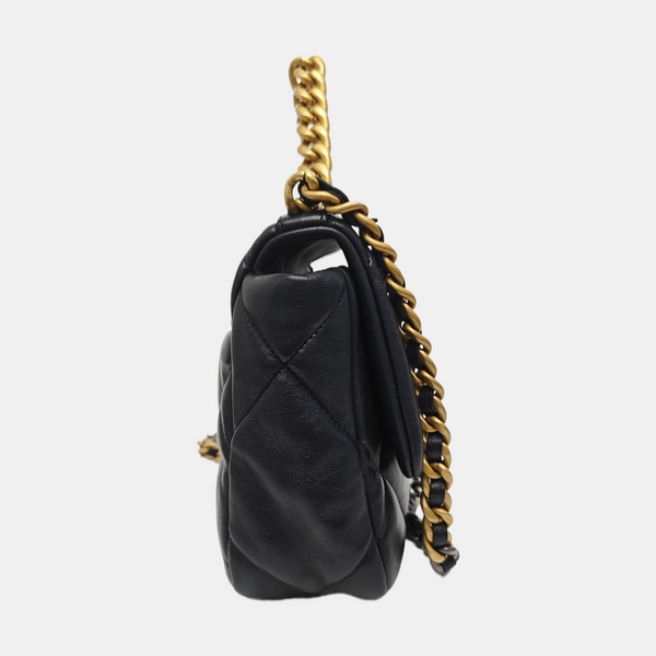 CHANEL 19 Small Quilted Lambskin Black