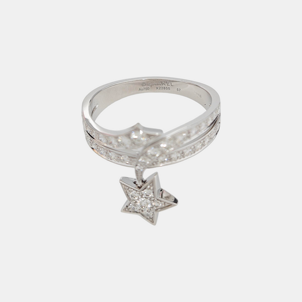 COMÈTE 18k White Gold Silver Ring EU 57