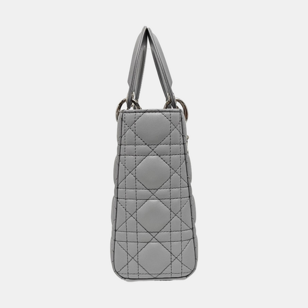 Lady Dior Small Cannage Lambskin Gray