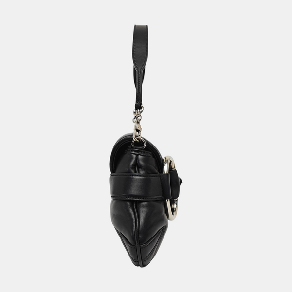 Horsebit Chain Medium Quilted Lambskin Black
