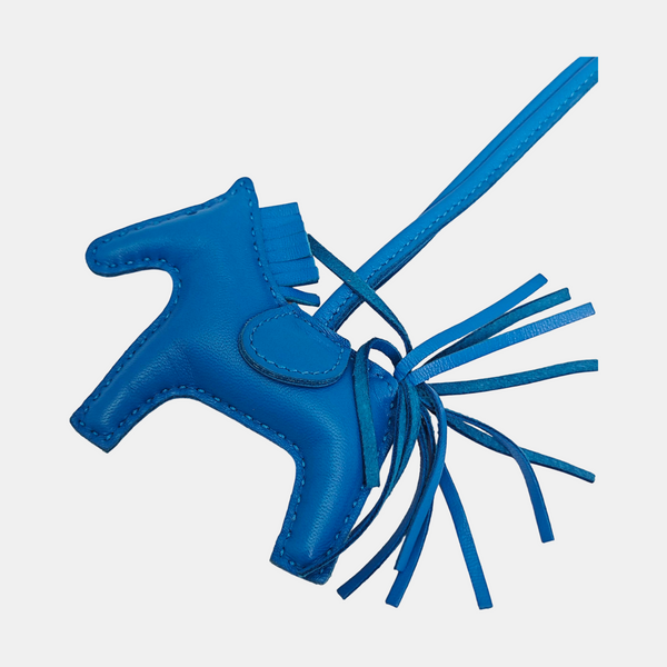 Leather Bag Charm Blue