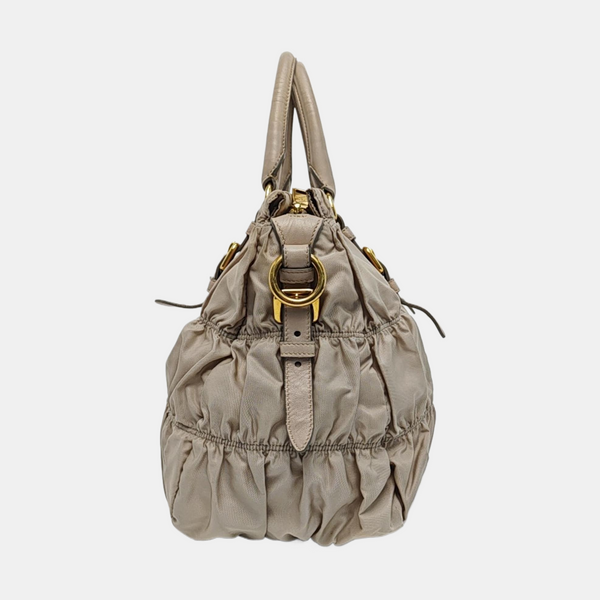 Gaufre Quilted Nylon Beige
