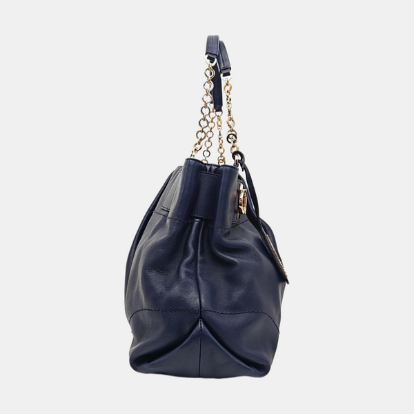 Calfskin Tote Bag Blue