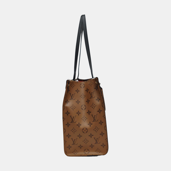 Authenticated pre-owned ONTHEGO MM Monogram Coated Canvas Brown - Tote Bag at Looply
