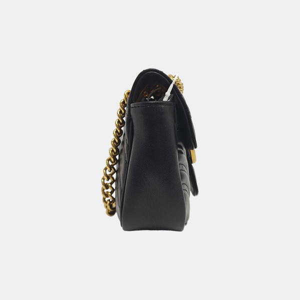 GG Marmont Small Quilted Calfskin Black