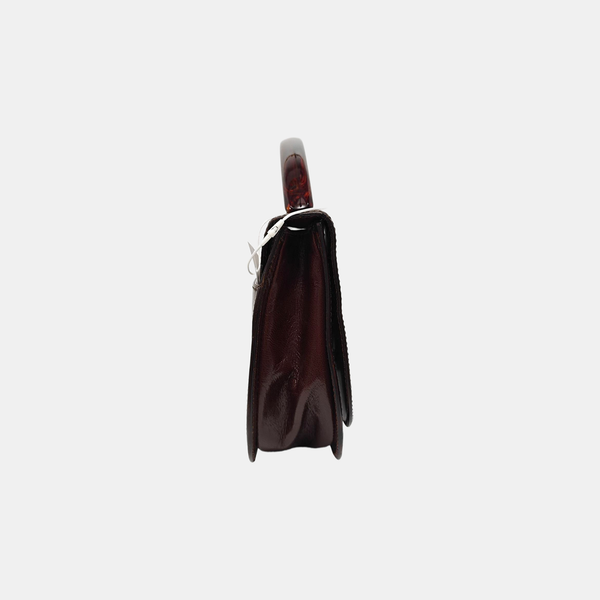 Calfskin Top Handle Bag Brown