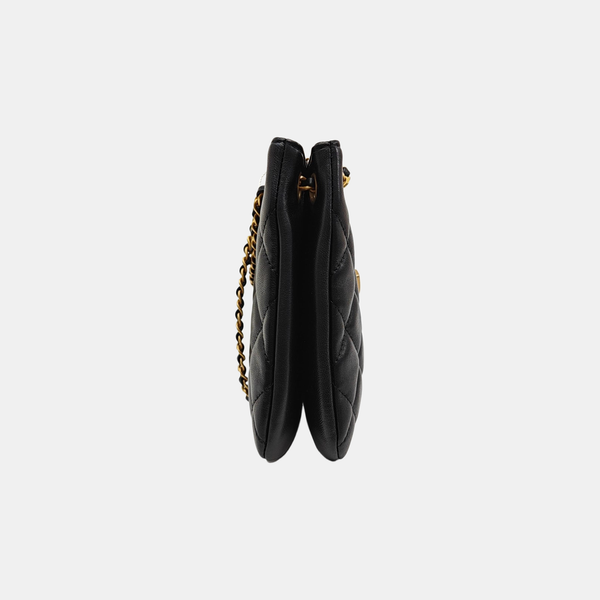 Quilted Lambskin Shoulder Bag Black
