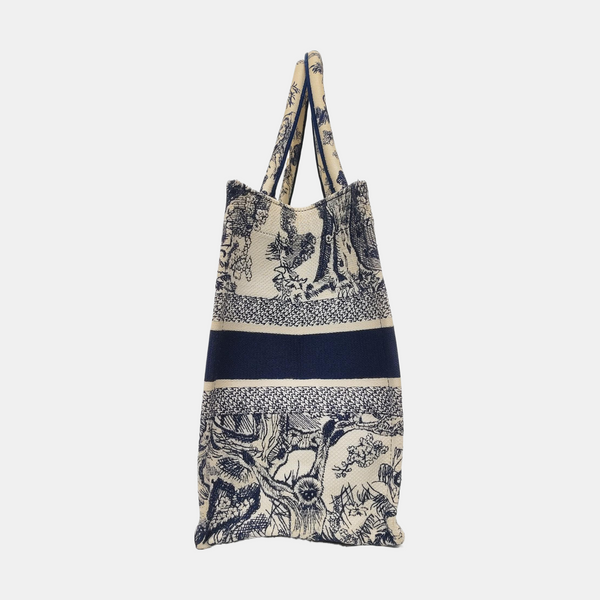 Authenticated pre-owned Book Tote Medium Canvas Blue - Tote Bag at Looply