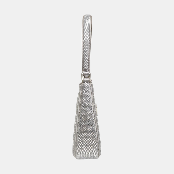 Satin Top Handle Bag Silver
