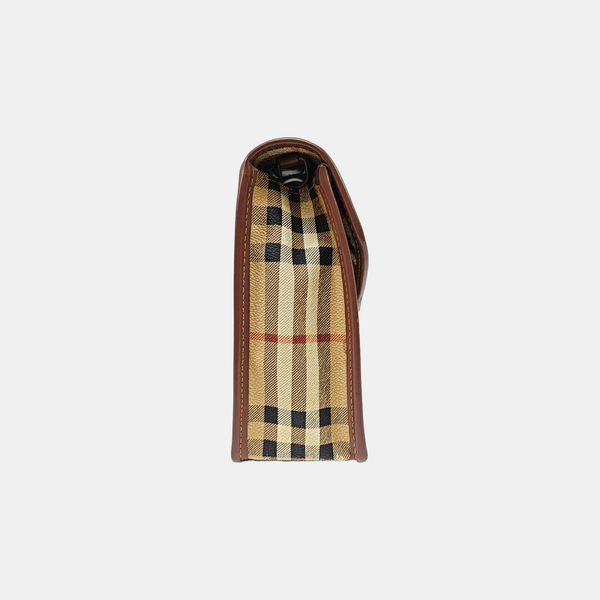Coated Canvas Shoulder Bag Brown