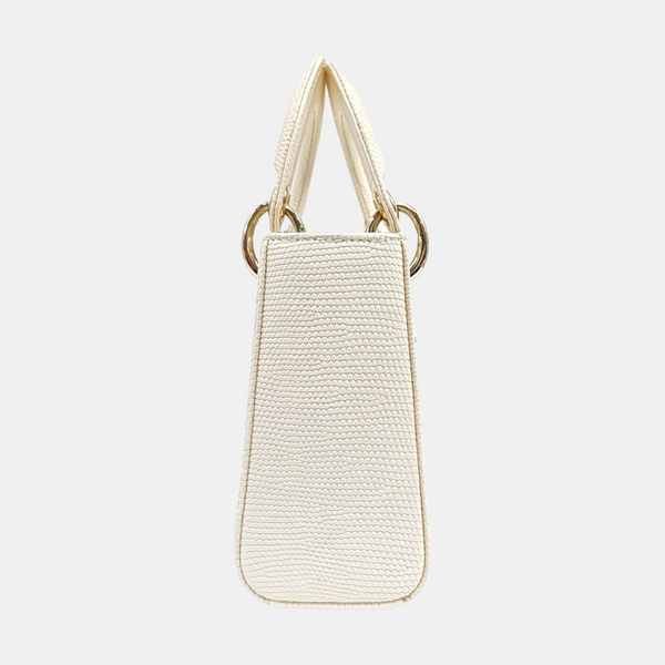 Lady Dior Mini Lizard White