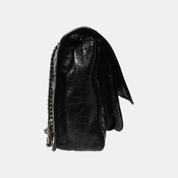 NIKI Large Chevron Calfskin Black