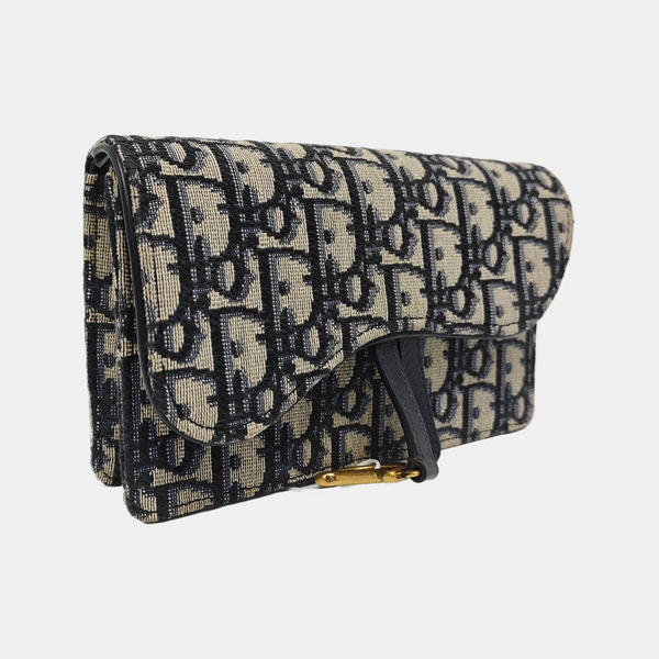 Saddle Mini Oblique Canvas Blue