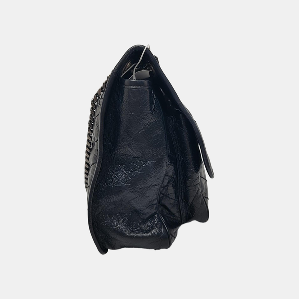 NIKI Large Chevron Calfskin Black
