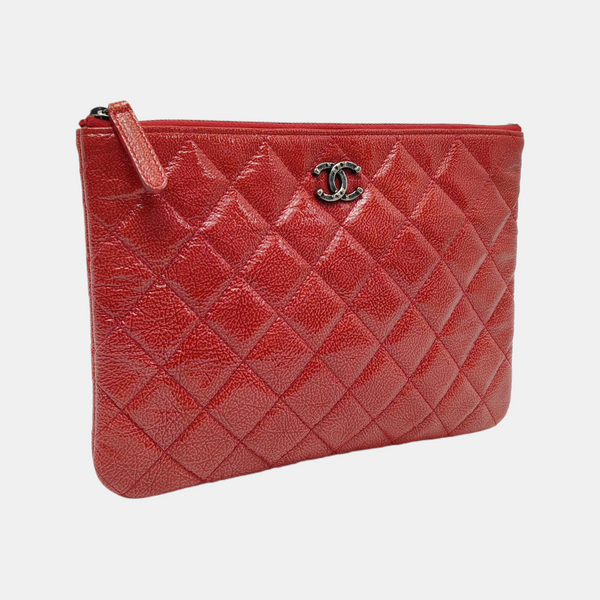 Quilted Patent Leather Red