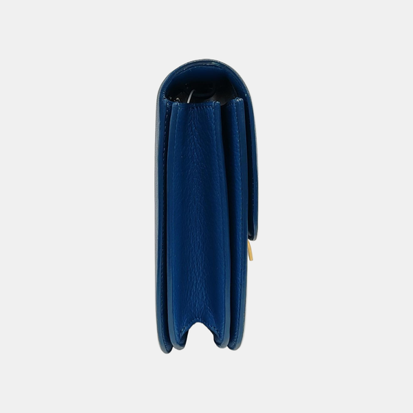 Authenticated pre-owned CLASSIC BOX Lambskin Blue - Shoulder Bag at Looply