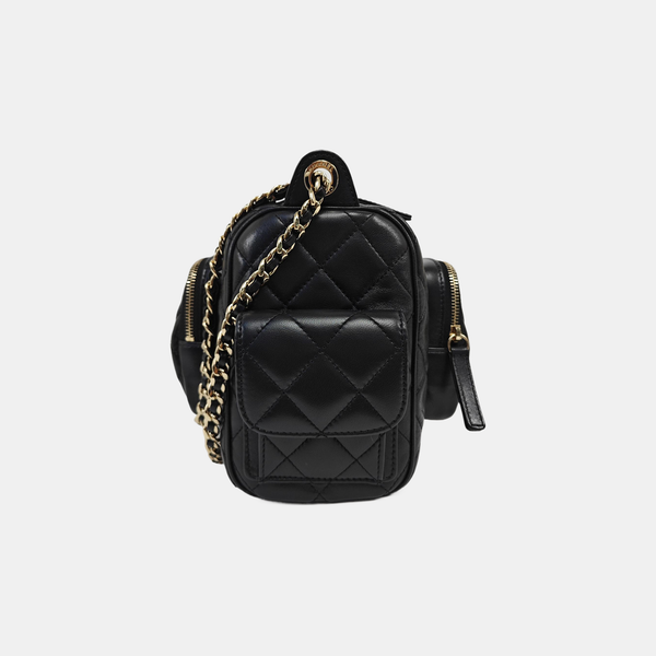 Quilted Lambskin Large Black