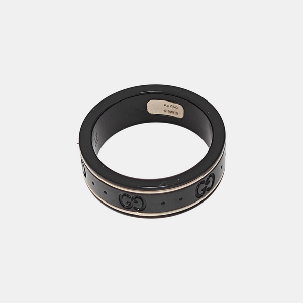 Icon 18k White Gold Black Ring HK 17