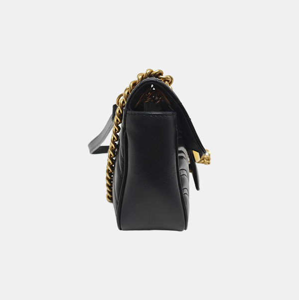 GG Marmont Small Quilted Calfskin Black