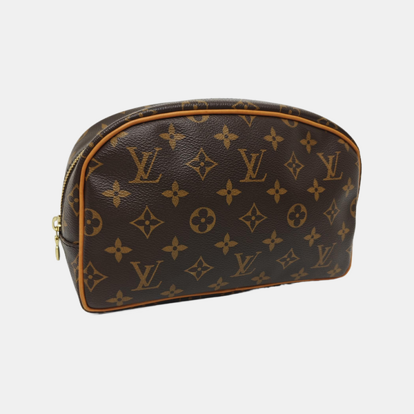 Monogram Coated Canvas Clutch 25 Brown