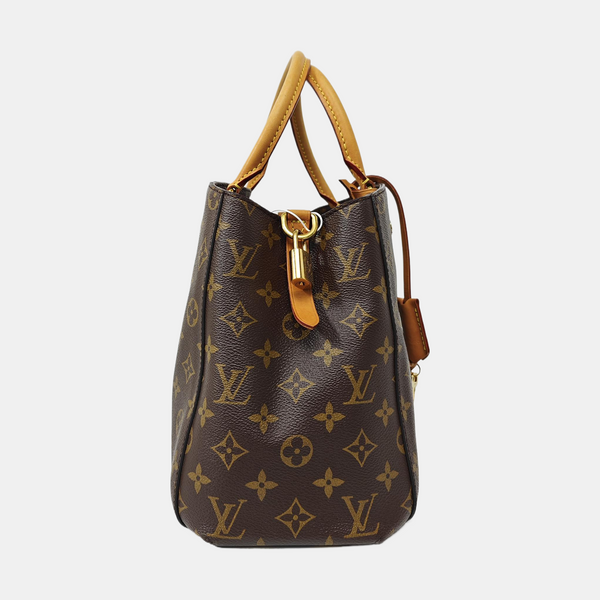 MONTAIGNE MM Monogram Coated Canvas Brown